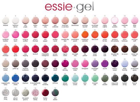 essie polish color chart.